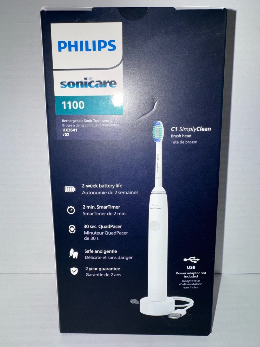 Philips Sonicare 1100 Electric Toothbrush - White HX3641/02
